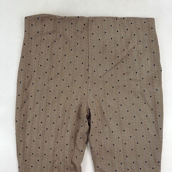 Chico's Brown Herringbone Polka Dot Pull On Straight Leg Pants 16R (3R) Stretch - Picture 10 of 10